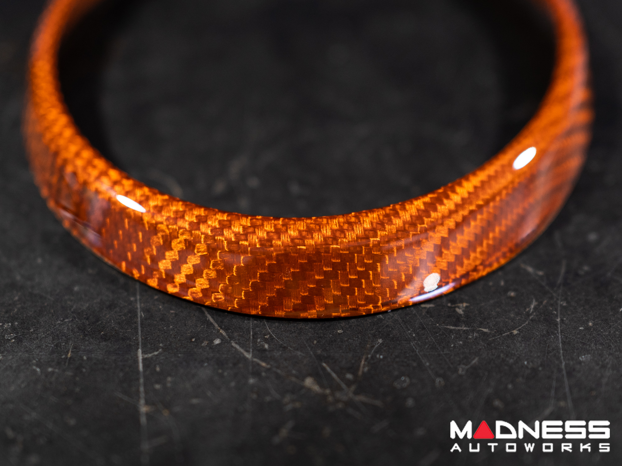 Jaguar F-TYPE Interior Trim - Carbon Fiber - Instrument Cluster Trim Rings - Orange Candy